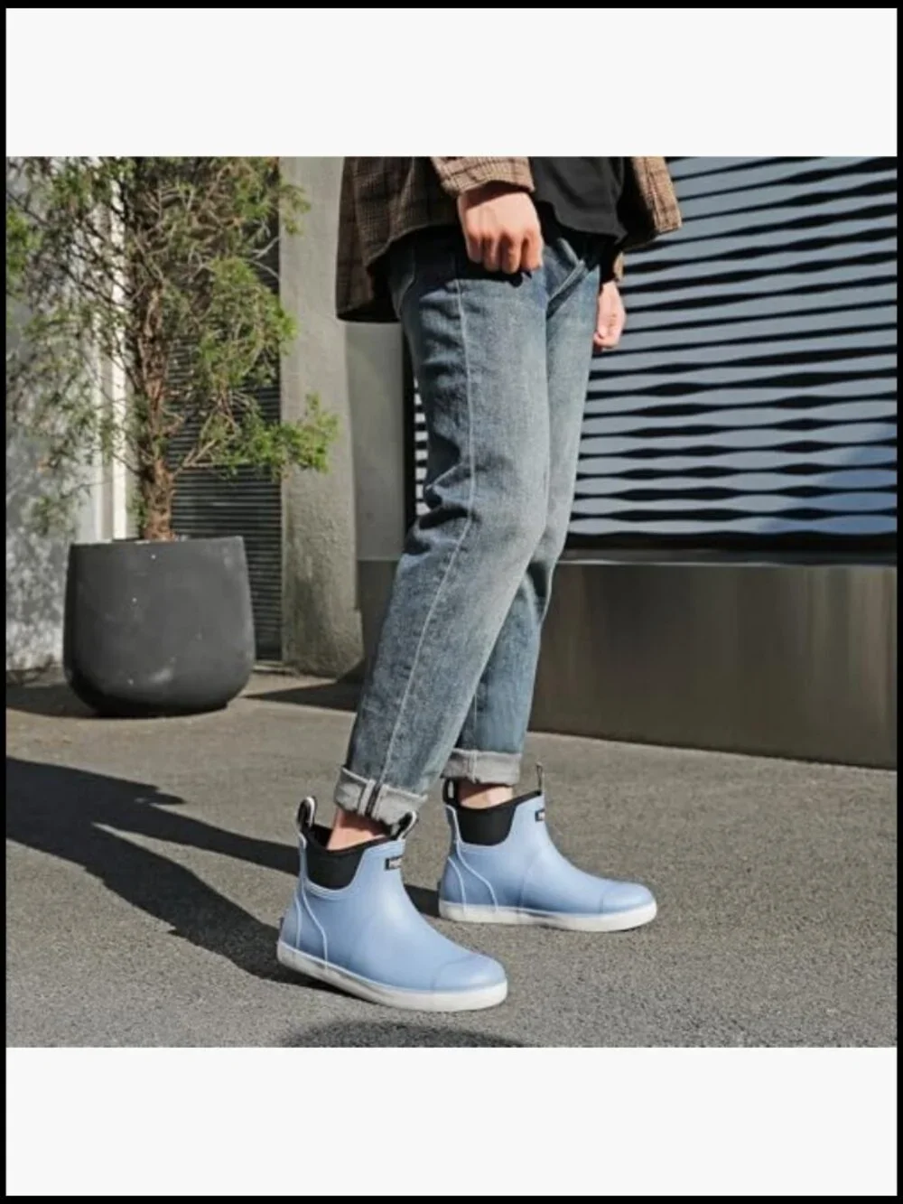 Waterproof Deck Boots Non-Slip Rubber Ankle Rain Boots for Fishing